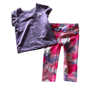 Kids Skechers Sport Set Purple/Pink T-shirt & Leggings Size 2